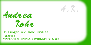 andrea kohr business card